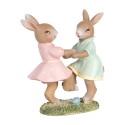 Clayre & Eef Statuetta decorativa Conigli 8x3x8 cm Beige Plastica