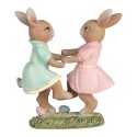 Clayre & Eef Statuetta decorativa Conigli 8x3x8 cm Beige Plastica