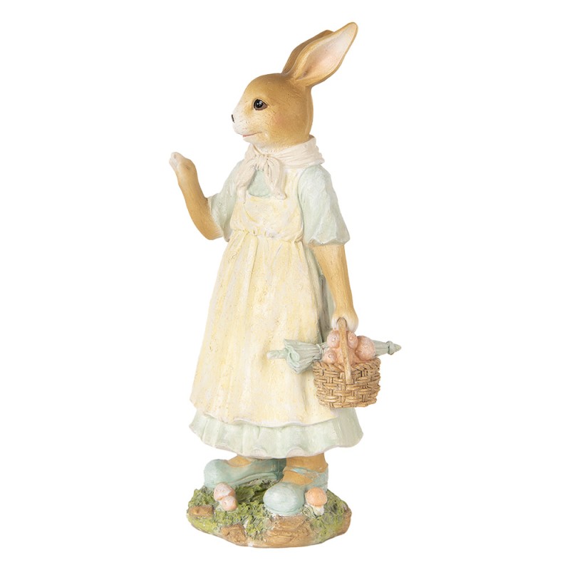 Clayre & Eef Decoratie Beeld Konijn 32 cm Beige Kunststof