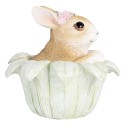 Clayre & Eef Figurine décorative Lapin 12x12x12 cm Beige Plastique