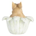 Clayre & Eef Figurine décorative Lapin 12x12x12 cm Beige Plastique