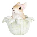 Clayre & Eef Figurine décorative Lapin 12x12x12 cm Beige Plastique