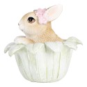 Clayre & Eef Figurine décorative Lapin 12x12x12 cm Beige Plastique