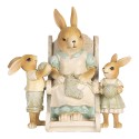 Clayre & Eef Decoratie Beeld Konijnen 18x11x17 cm Beige Kunststof