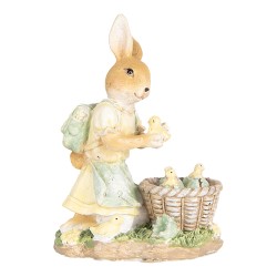 Clayre & Eef Figurine décorative Lapin 10x6x13 cm Beige Plastique