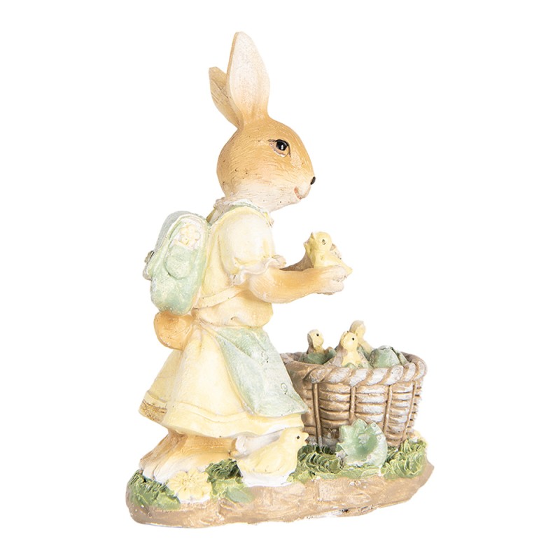 Clayre & Eef Statuetta decorativa Coniglio 10x6x13 cm Beige Plastica