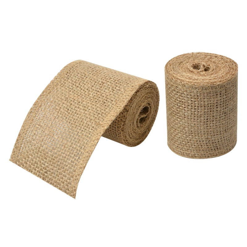 Clayre & Eef Nastro Decorativo 60 mm x 2 m Marrone Iuta