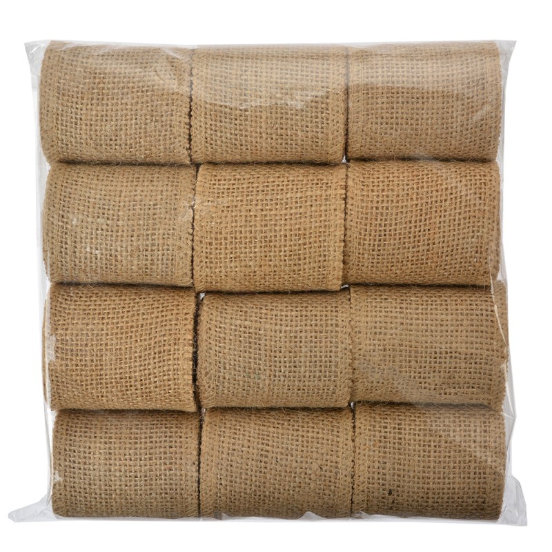 Clayre & Eef Nastro Decorativo 60 mm x 2 m Marrone Iuta