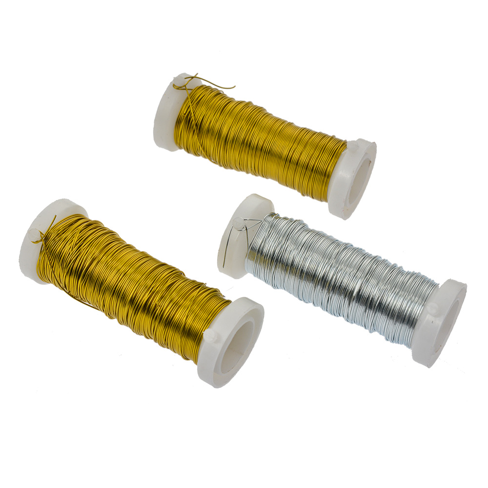 Clayre&Eef Ijzerdraad 15 m Zilverkleurig Goudkleurig IJzer afbeelding