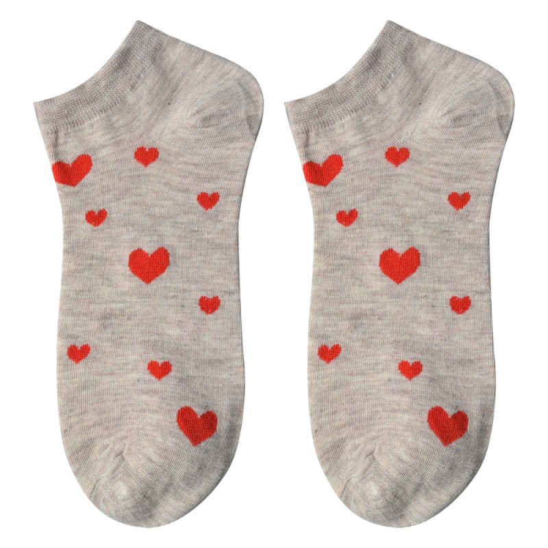 Clayre & Eef Funny Socks one size Beige Polyester Hearts