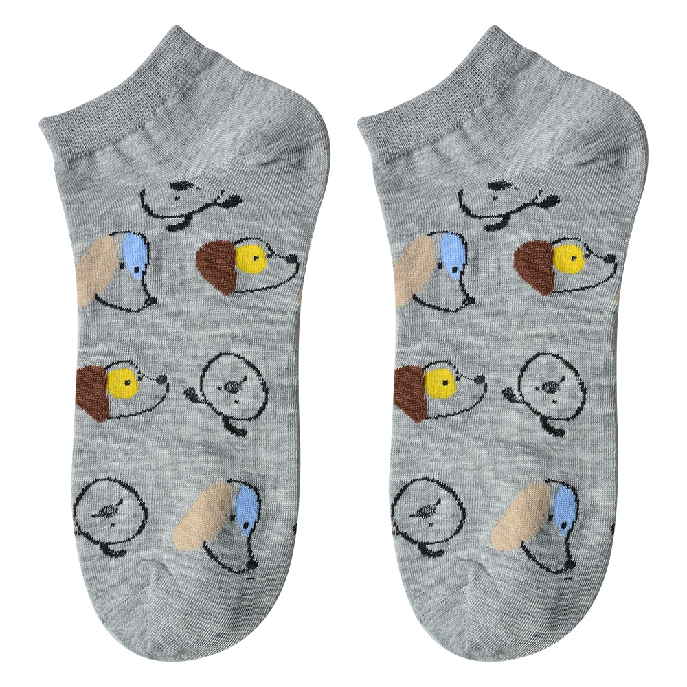 Clayre&Eef Grappige Sokken one size Grijs Polyester Honden afbeelding