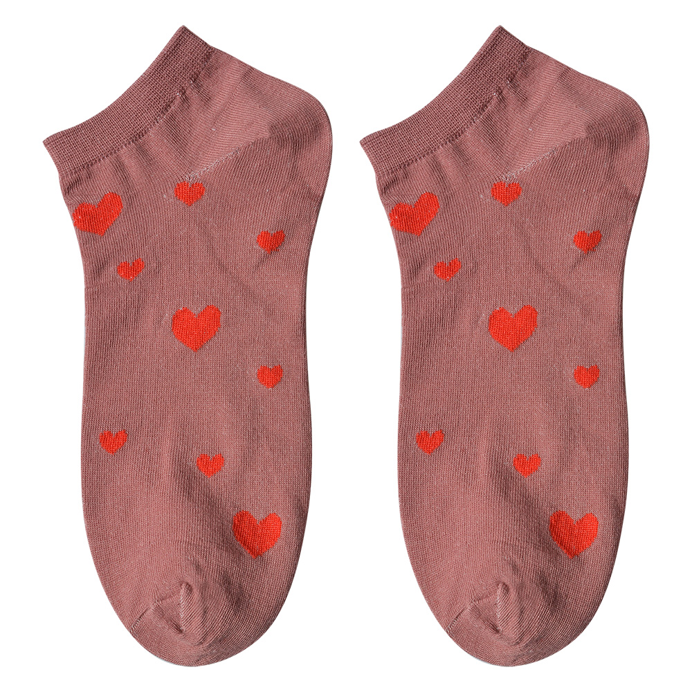 Clayre&Eef Grappige Sokken one size Roze Polyester Hartjes afbeelding