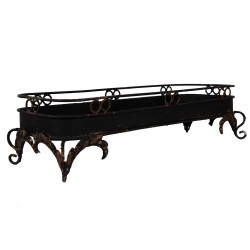 Clayre & Eef Tray 55x20x14 cm Black Metal