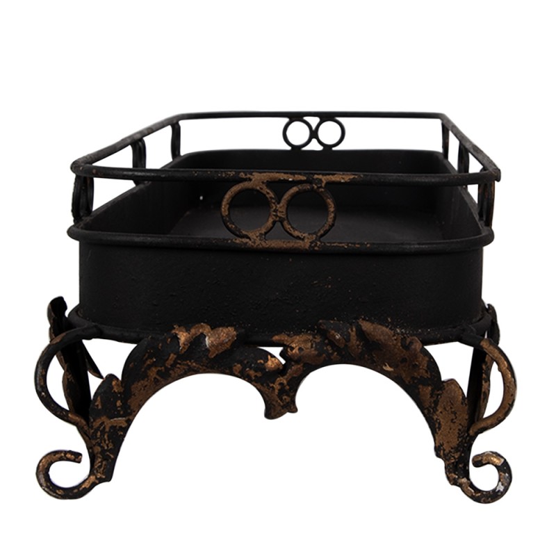 Clayre & Eef Plateau 55x20x14 cm Noir Métal