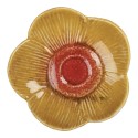 Clayre & Eef Decorative Bowl Flower Ø 14x3 cm Yellow Ceramic