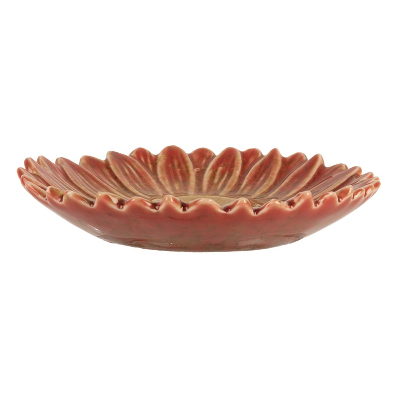 Clayre & Eef Decorative Bowl Flower Ø 14x3 cm Red Yellow Ceramic