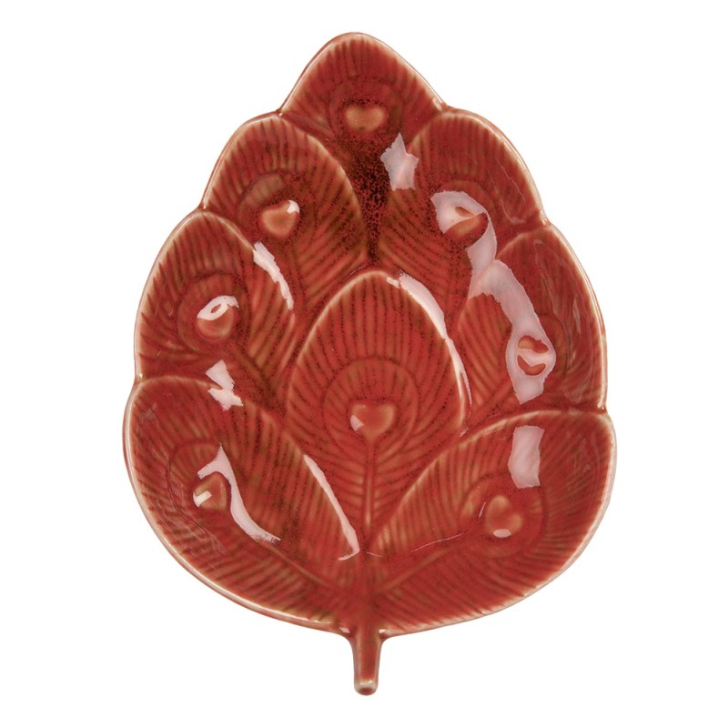 Clayre & Eef Decorative Bowl 16x12x3 cm Red Ceramic