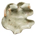 Clayre & Eef Decorative Bowl Leaf 16x16x5 cm Green Ceramic