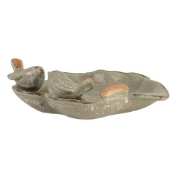 Clayre & Eef Scodella decorativa Foglia 16x16x5 cm Verde Ceramica