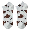 Clayre & Eef Chaussettes Fantaisie one size Blanc Polyester Ours
