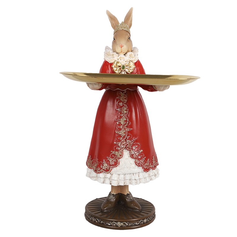 Clayre & Eef Dekorationsfigur Kaninchen 18x17x31 cm Beige Kunststoff
