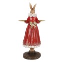 Clayre & Eef Dekorationsfigur Kaninchen 18x17x31 cm Beige Kunststoff