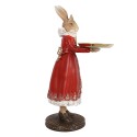Clayre & Eef Dekorationsfigur Kaninchen 18x17x31 cm Beige Kunststoff