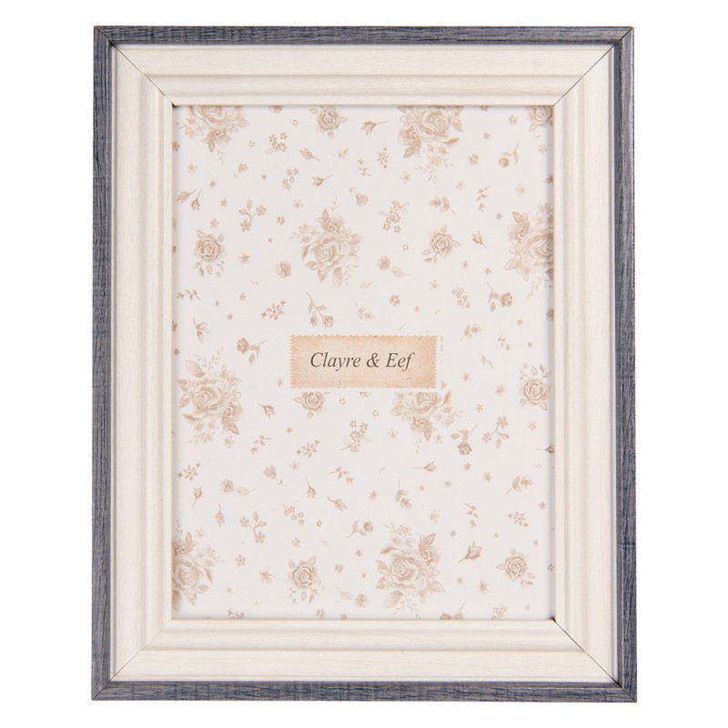 Clayre & Eef Cadre photo 13x18 cm Blanc Produit en bois