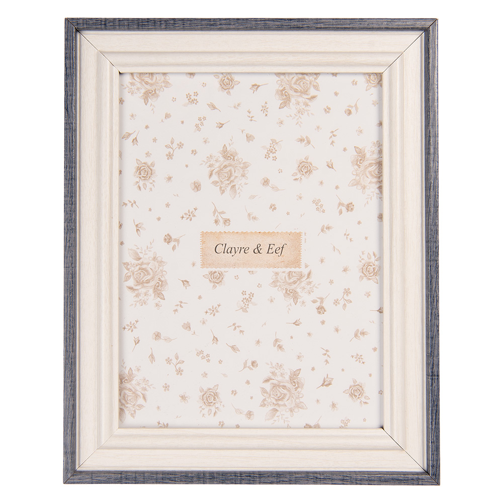 Clayre&Eef Fotolijst 13x18 cm Wit Glas afbeelding