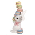 Clayre & Eef Figurine décorative Lapin 53x37x90 cm Blanc Matériau céramique Macarons