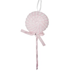 Clayre & Eef Ornamento Natalizio Lecca-lecca 25 cm Rosa Plastica