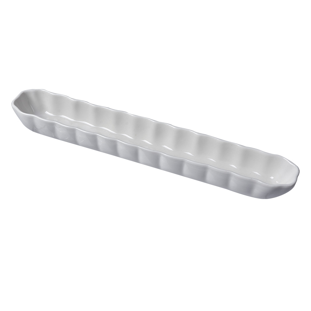 Clayre&Eef Schaal 26x4x3 cm Wit Keramiek afbeelding