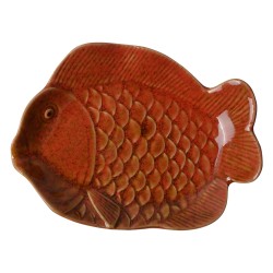 Clayre & Eef Decorative Bowl Fish 16x11x3 cm Orange Ceramic