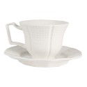 Clayre & Eef Tasse et soucoupe 175 ml Blanc Céramique