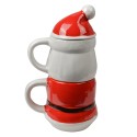 Clayre & Eef Mug Santa Claus 300/375 ml White Red Ceramic