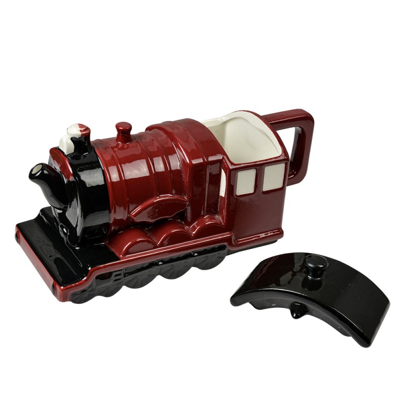 Clayre & Eef Teapot Locomotive 725 ml Red Ceramic