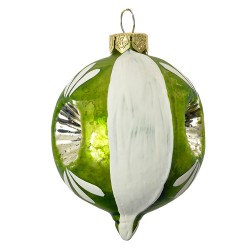 Clayre & Eef Palla di natale Ø 5x7 cm Verde Bianco  Vetro