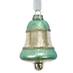 Clayre & Eef Ornamento Natalizio Ø 5x9 cm Blu Vetro