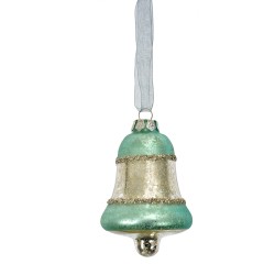 Clayre & Eef Ornamento Natalizio Ø 5x9 cm Blu Vetro