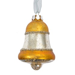 Clayre & Eef Ornamento Natalizio Ø 5x9 cm Color oro Vetro