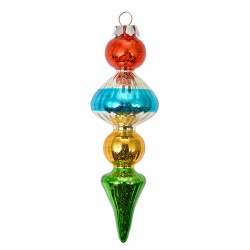 Clayre & Eef Ornamento Natalizio Ø 5x16 cm Multicolore Vetro
