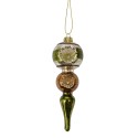 Clayre & Eef Ornamento Natalizio Ø 6x17 cm Verde Vetro