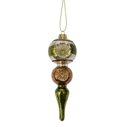 Clayre & Eef Ornamento Natalizio Ø 6x17 cm Verde Vetro