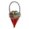 Clayre & Eef Ornamento Natalizio Ø 6x10 cm Rosso Vetro