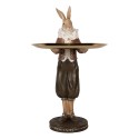 Clayre & Eef Figurine décorative Lapin 18x17x31 cm Beige Marron Plastique