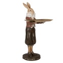 Clayre & Eef Figurine décorative Lapin 18x17x31 cm Beige Marron Plastique