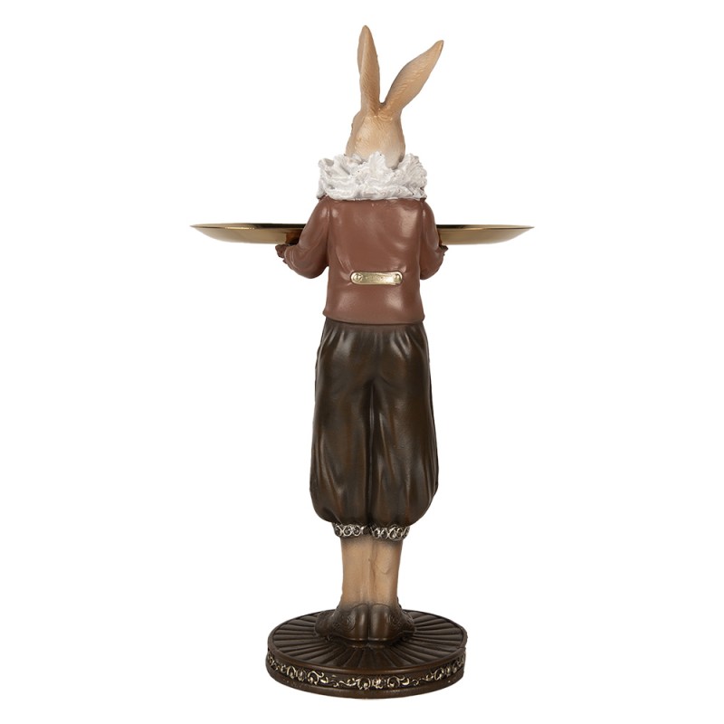 Clayre & Eef Figurine décorative Lapin 18x17x31 cm Beige Marron Plastique
