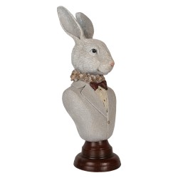Clayre & Eef Statuetta decorativa Coniglio 15x13x39 cm Grigio Plastica
