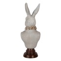 Clayre & Eef Dekorationsfigur Kaninchen 15x13x39 cm Grau Kunststoff