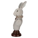 Clayre & Eef Dekorationsfigur Kaninchen 15x13x39 cm Grau Kunststoff